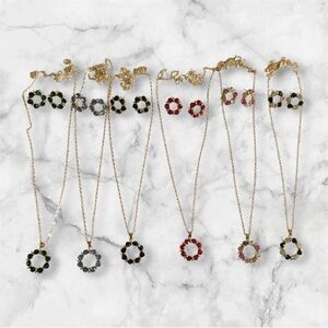 6 Sets Of Elegant Gold and Multicolor Necklace Set